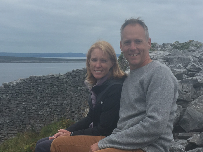 Julie and Chris in a ring fort on the island of Inishmaan