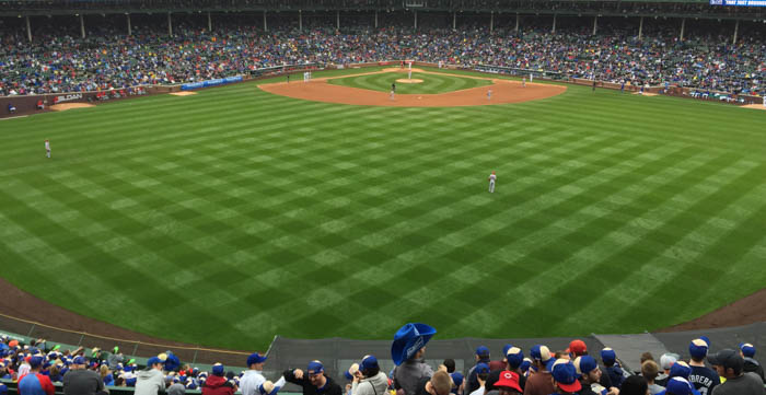 View of Wrigley from the bleacher seats