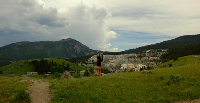 On the Beaver Ponds Trail heading to Mammoth Hot Springs