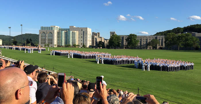 New cadets in formation for the West Point R-Day Oath Ceremony