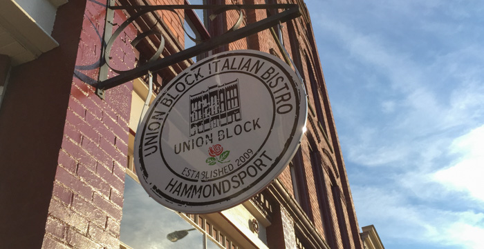 The Union Block Italian Bistro in Hammondsport, NY