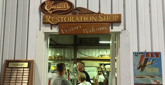 Entrance to the Restoration Shop at the Curtiss Museum