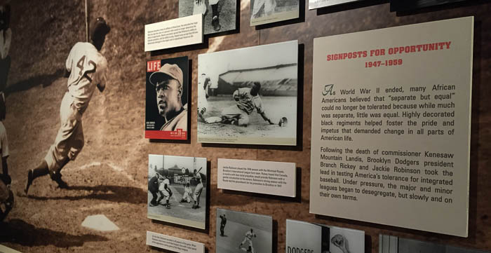 Exhibit dedicated to the Negro Leagues "Pride and Passion: The African-American Baseball Experience"