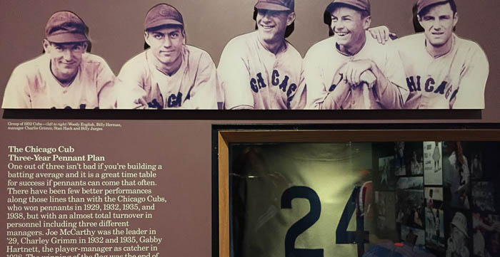 Unique display about the Chicago Cubs, "The Three-Year Pennant Plan"