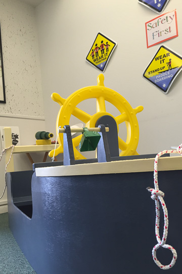 A portion of the kids play area in the Finger Lakes Boating Museum