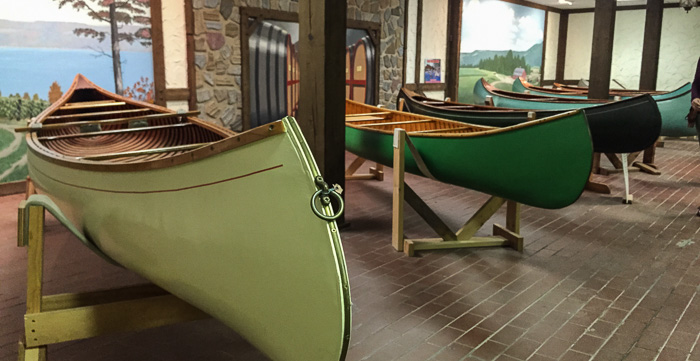 Canoe gallery in the Finger Lakes Boating Museum