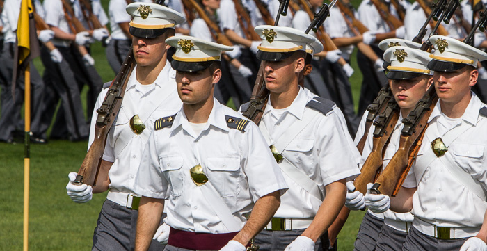 Matthew marching in the West Point Acceptance Day parade