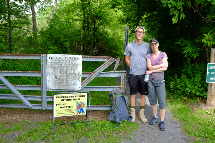 Julie and Matthew at Seneca end of trail
