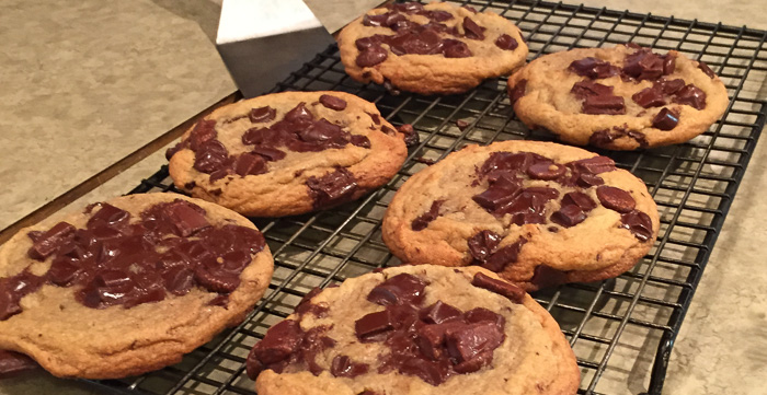 Fresh baked chocolate chunk cookies at The Olney Place