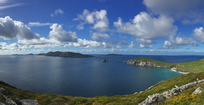 Loving the Dingle Way with this view of the Blasket Islands and Slea Head 
