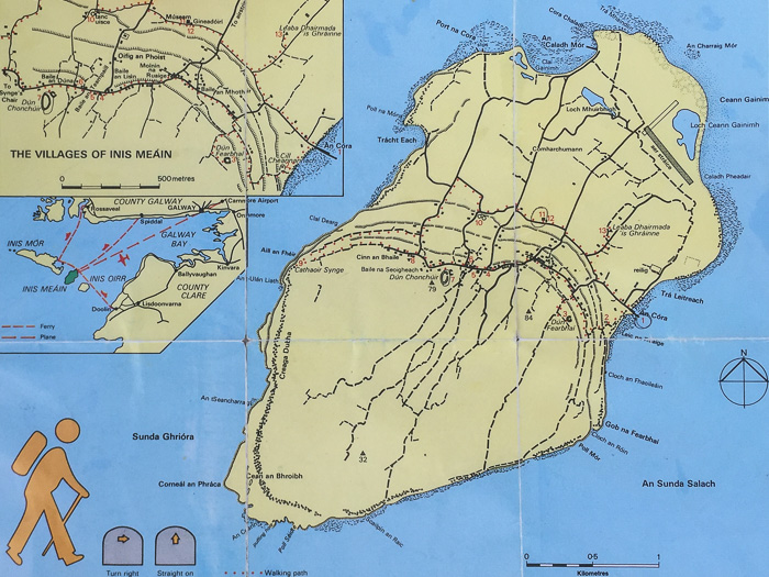Inishmaan sightseeing map. Available for €2 in the island post office/market.