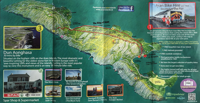 Inishmore sightseeing map