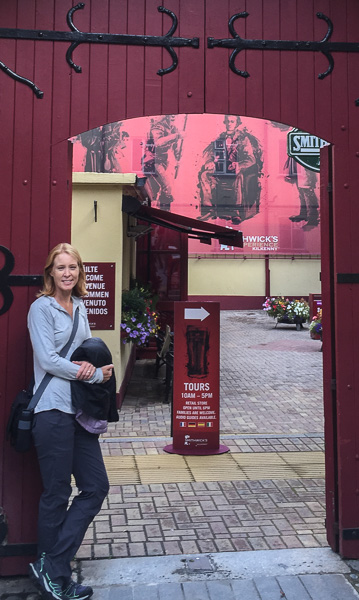 Julie at the entrance to the Smithwick's Experience in Kilkenny