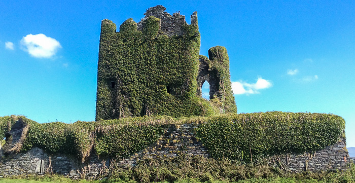 The ancient, ivy covered Ballycarbery Castle