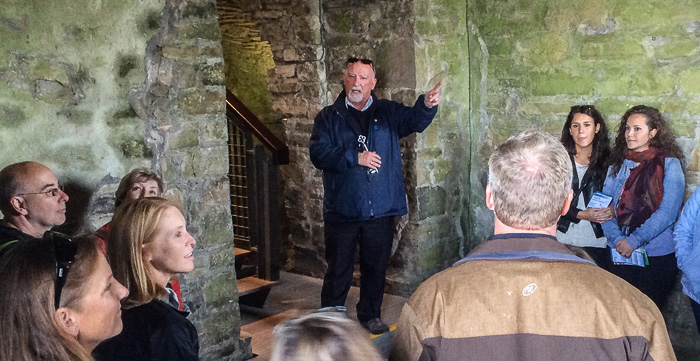 Our OPW tour guide at Trim Castle. Note the cool key he used to enter the castle Keep!