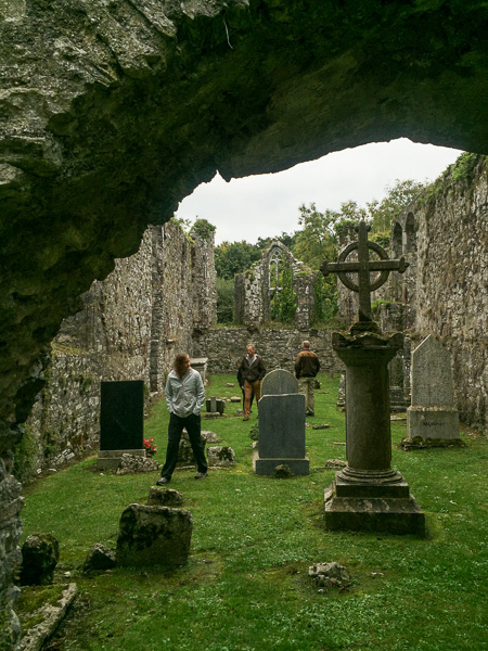 Exploring one small portion of Bridgetown Priory's extensive ruins