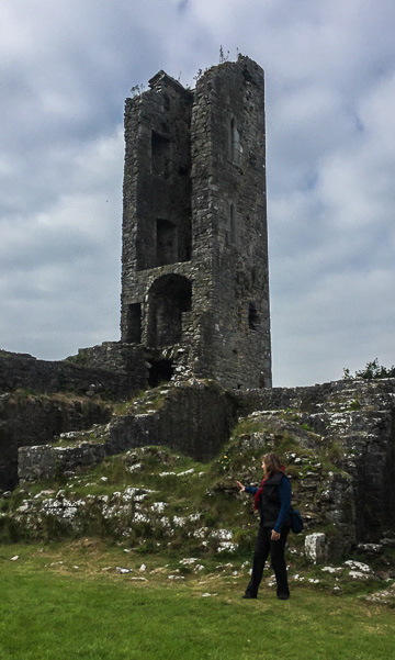 Lisa exploring the Glanworth Castle tower