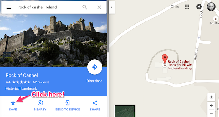 Saving Locations in Google Maps