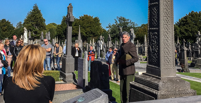 Our Padraig Pearse impersonator at Glasnevin Cemetery. 