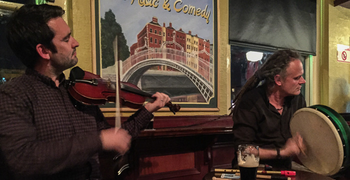 Dermot (sp?) and Mark, our warm and talented guides for the Traditional Irish Musical Pub Crawl in Dublin