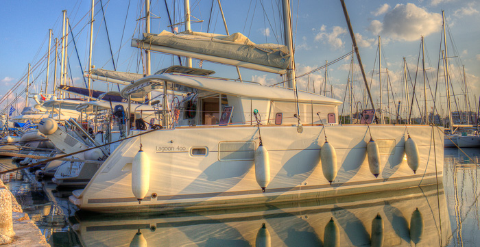 Our sailboat - Lagoon 400 - at Alimos Marina