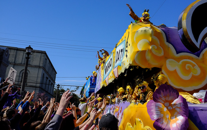 Just one of 36 colorful floats in the Iris parade