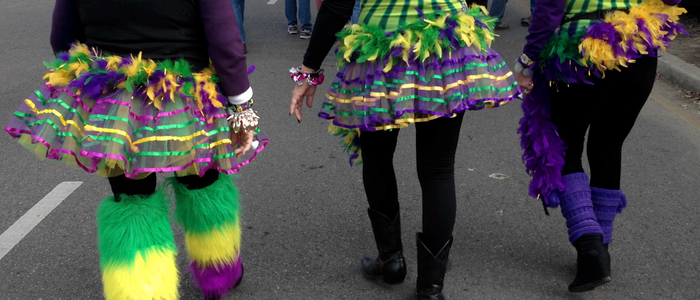 These ladies have the Mardi Gras spirit!