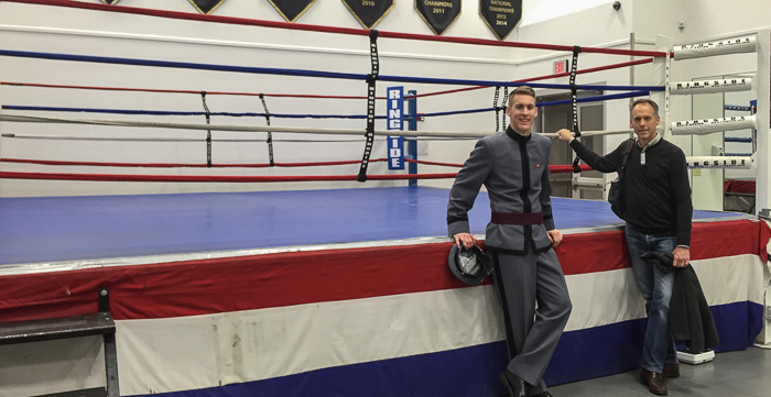 Chris and Matthew in one of the boxing gyms. I'm glad he's done with that class!