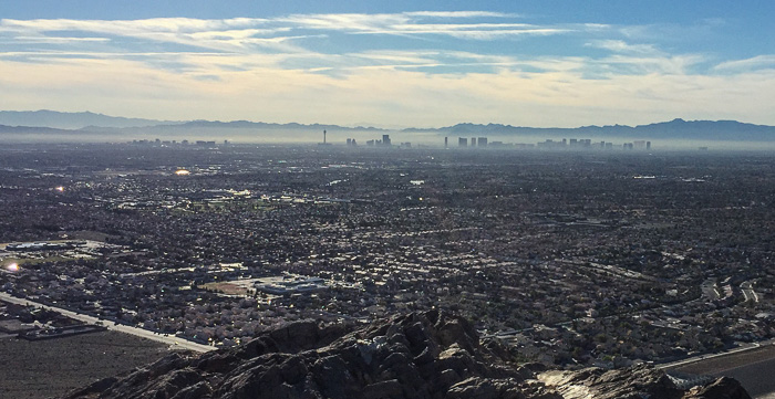 View of Las Vegas from the top of Lone Mountain