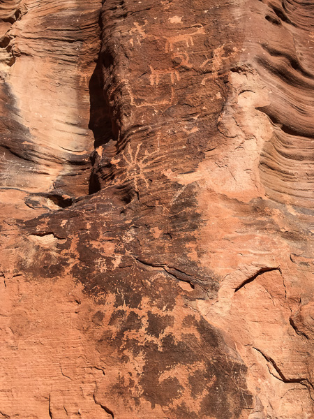Petroglyphs in Valley of Fire. This is one small section - there are lots more.