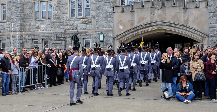 Matthew's Platoon passing into a sally port. That's Matthew bringing up the rear.