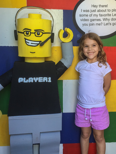 Cori with a Fringe Lego man