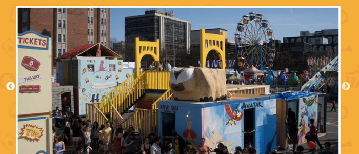 This is a screenshot from the CMU Spring Carnival website (springcarnival.org) showing Fringe's bridge booth from 2014. So cool!