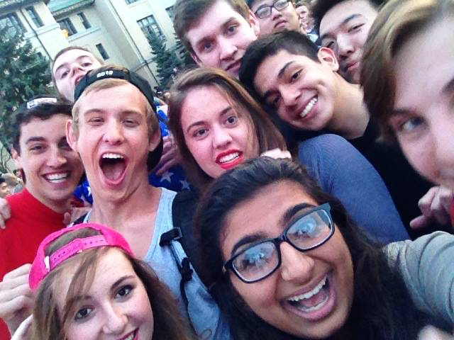 Group selfie Jacob's freshman year. I grabbed this from Jacob's Facebook page; it was originally posted by Kiran Pandit.