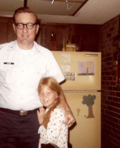 Julie with her dad in Las Vegas around 1978, just after moving from Korea