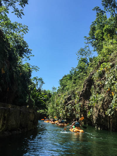 Kayaking in the Ha' cenote.