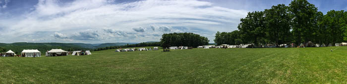 A pano of the encampment for the Battle of Lain's Mill 