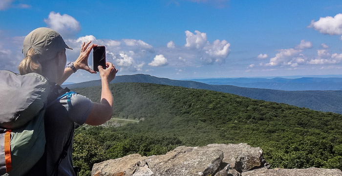 In Shenandoah National Park, using my phone primarily as a camera.