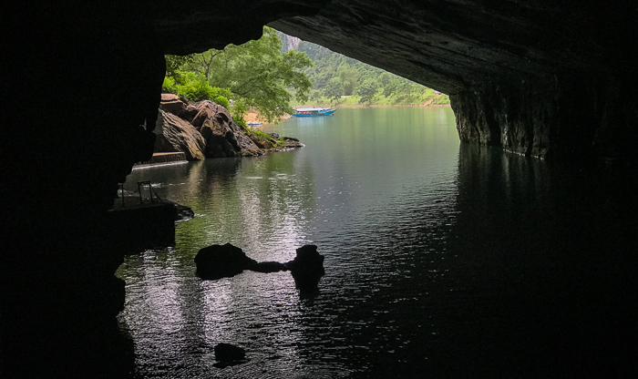 The entrance to Phong Nha cave. We motored up the river for about 30 minutes and then cut the engine at this entrance. Two women (one each in the bow and the stern) paddled us through the cave.