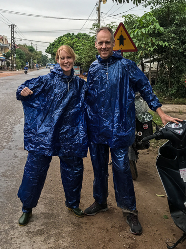 We only had to wear these lovely slickers for a couple hours, and never in hard rain. Thankfully, they never came out again - we lucked out and dodged the worst of the weather!
