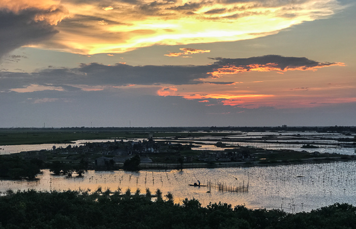 The lovely sunset view at our final stop north of Huế.
