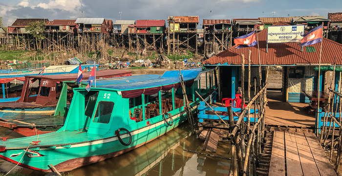 A tour boat operation in Kompong Khleang. It's hard to read but the sign says "Kompong Khleang Community Based Eco Tourism Center"