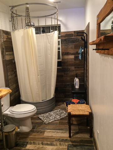 One of the bathrooms in the PowerHouse at BaseCamp.
