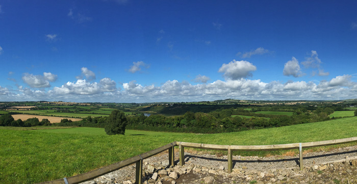 View from the top of Knowth. Yes, you can walk on top of the passage tomb!