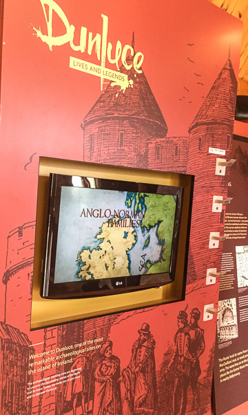 Movie and background information in the Dunluce Castle visitor center