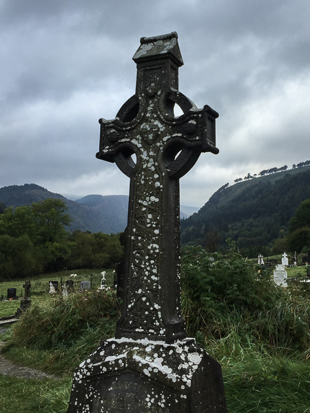 Celtic cross in the Glendalough monastic settlement