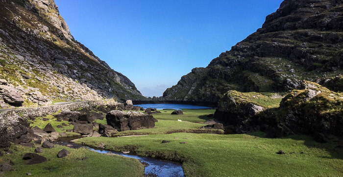 A lush valley in the Gap of Dunloe