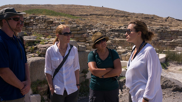 Our guide, Amarylis Grypari, on Delos