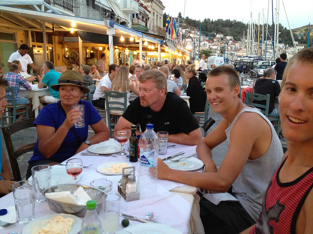 Dinner at the Oasis Taverna in Poros