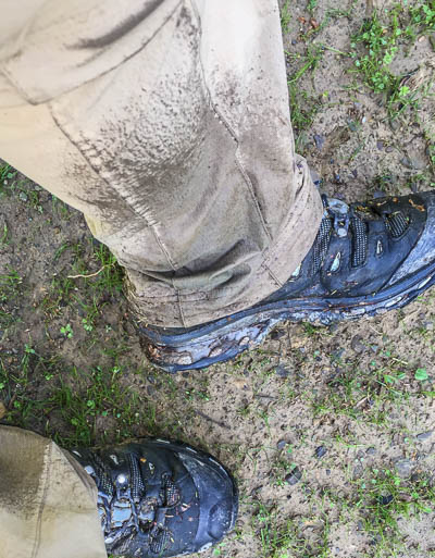My muddy pants and shoes. Gaiters please!